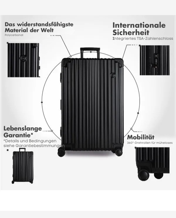 Kyoto II – Mittelgroßer Reisekoffer 23 kg aus Polycarbonat mit 4 Doppelrollen